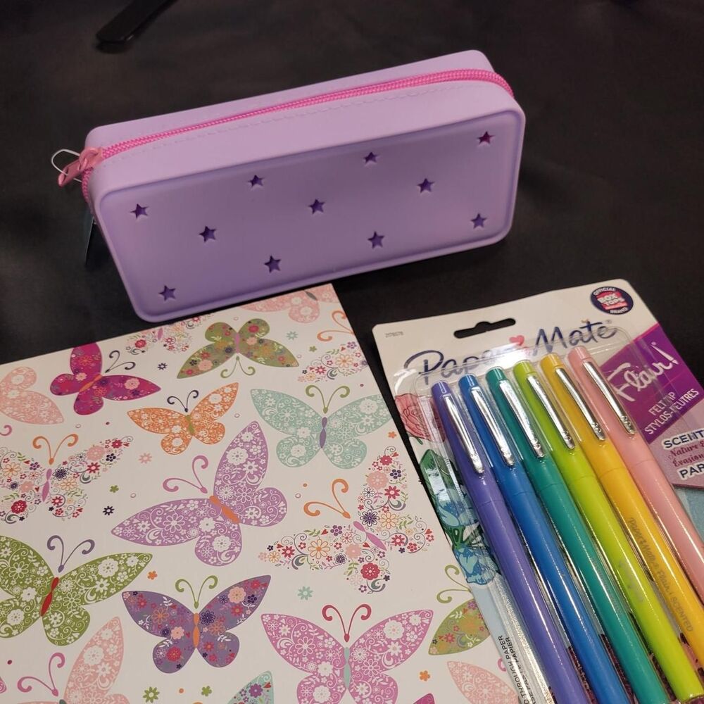 Butterfly notepad with Paper-mate.